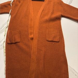 Women's Burnt Orange Cardigan Sweater